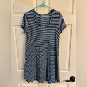 Universal Thread T-shirt Dress, Blue and White striped, Size Small